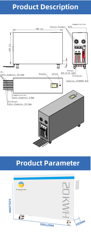 Pinsheng all'ingrosso batteria lifepo4 200ah batteria di accumulo di energia domestica 10kwh 20kwh per il solare