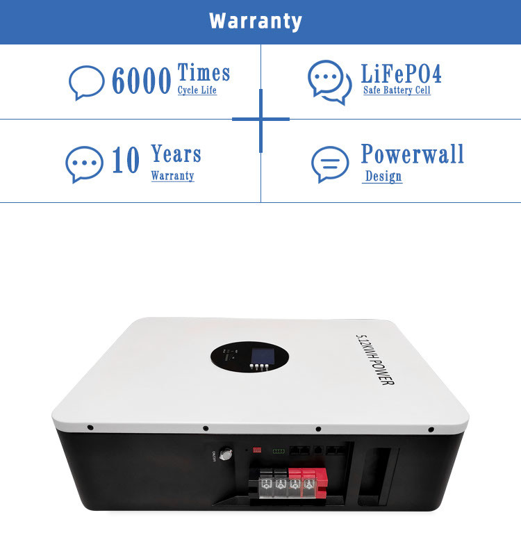 Pinsheng Power Wall Lifepo4 Batteria di accumulo di energia solare 10Kwh 48V 100Ah 200Ah Batterie agli ioni di litio Solar Powerwall con Bms