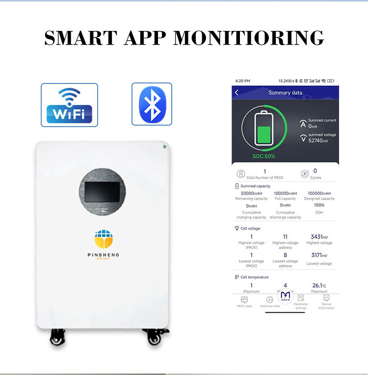 Pinsheng affidabile 48V LiFePO4 batterie pacchetti 10KWh & 15KWh Immagazzinamento di energia solare con 200Ah, 280Ah, 300Ah Opzioni