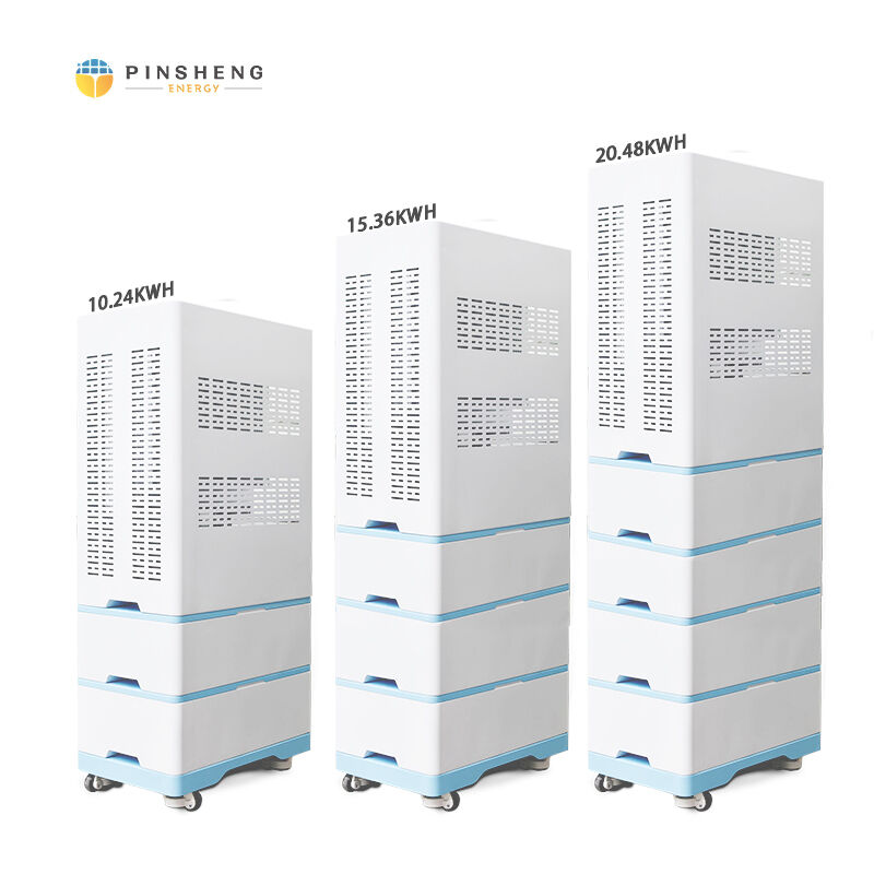 Batteria al litio ferro fosfato Pinsheng 48V on-grid/off-grid di backup solare da 10 kWh con BMS e inverter ibridi per accumulo solare