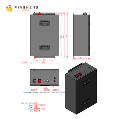 PINSHENG 48V 72V 50Ah 100Ah 200Ah Lifepo4 batteria agli ioni di litio per ebike e moto